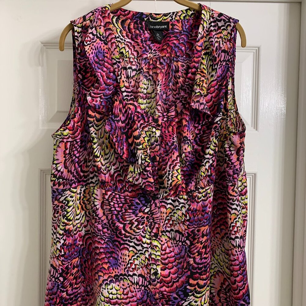 Lane Bryant Women's Multi-Color Sleeveless Lightweight Blouse, Size 20